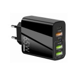 Incarcator cu 5 porturi, 2 x Type-C, 3 x USB, incarcare rapida, 65 W, universal, negru, Dactylion