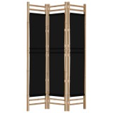 Cumpara ieftin Separator de camera pliabil cu 3 panouri 120 cm bambus si panza