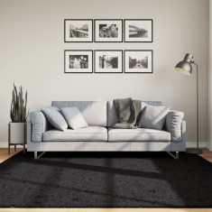 vidaXL Covor &bdquo;OVIEDO&rdquo;, fire scurte, negru, 200x200 cm