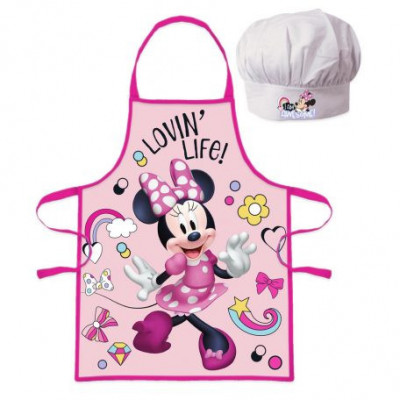 Set sort si boneta de bucatarie pentru copii Minnie Mouse foto