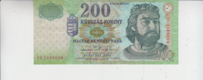 M1 - Bancnota foarte veche - Ungaria - 200 forint - 2005 foto