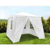Cort Pavilion De Gradina, 3x3 M, 4 Pereti Laterali Cu Ferestre, Alb