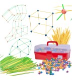 Set blocuri de constructie cu tuburi 480 bucati, KIK