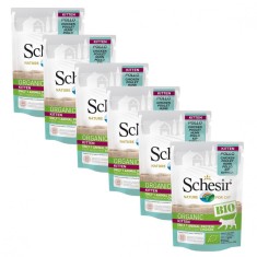 Schesir cat bio cu pui, pentru pui de pisica 6 x 85 g foto