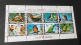Umm Al Qiwain &ndash; Păsări exotice, bloc filatelic 8 timbre ștampilate &ndash; A40