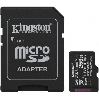 Card Memorie microSDXC Kingston Canvas Select Plus Android A1, 256Gb, Clasa 10 / UHS-1 U1, Cu Adaptor SDCS3/256GB foto