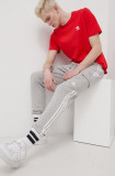 Adidas Originals pantaloni Adicolor barbati, culoarea gri, neted