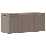 Cumpara ieftin Cutie de depozitare pentru gradina, maro, 270L, aspect de lemn din PP