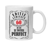 Cana alba personalizata &quot;editie limitata&quot;, 60 ani, INOVATIX&reg;. 330ml, Oem