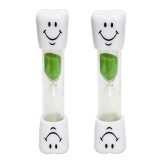 Cumpara ieftin Set 2 clepsidre pentru perierea dintilor, 3 minute, 10 x 2.5 cm, verde