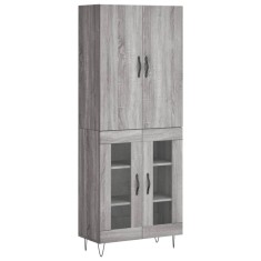 Dulap inalt, gri sonoma, 69,5x34x180 cm, lemn compozit