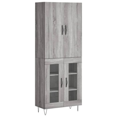 Dulap inalt, gri sonoma, 69,5x34x180 cm, lemn compozit foto