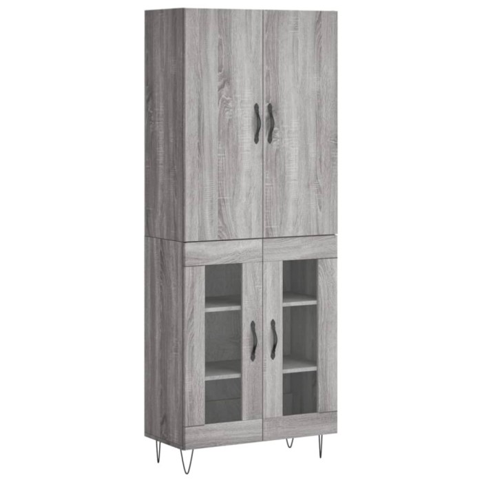 Dulap inalt, gri sonoma, 69,5x34x180 cm, lemn compozit