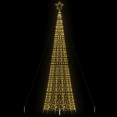 vidaXL Pom de Crăciun LED cu țepi 1534 LED-uri Alb Cald 500 cm 4016404 foto