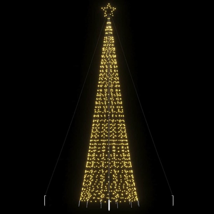 vidaXL Pom de Crăciun LED cu țepi 1534 LED-uri Alb Cald 500 cm 4016404