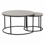 Cumpara ieftin Set 2 masute cafea mdf gri metal negru Iklin 80x45 cm, 50x40 cm