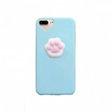 Cumpara ieftin Husa Iberry Cat Paw Albastra Pentru Iphone 6 Plus,6S Plus, Albastru, Silicon, Carcasa