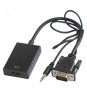 Cablu adaptor VGA +JACK 3.5 mm - HDMI tata-mama 0.1m, Oem