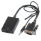 Cablu adaptor VGA +JACK 3.5 mm - HDMI tata-mama 0.1m