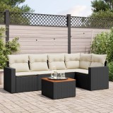 vidaXL Set mobilier de grădină cu perne, 6 piese, negru, poliratan 3256441