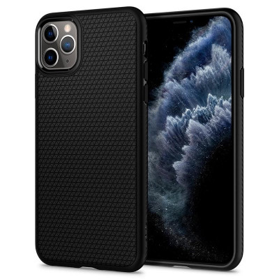 Husa Silicon Spigen Liquid Air pentru Apple iPhone 11 Pro, Neagra 077CS27232 foto