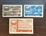 Lot 3 Notgeld Gross-Wirschleben - 25, 50 Pfennig si 1 Mark 1921