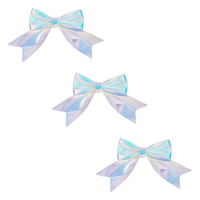 Fundite Decorative Craciun, Set 3 Buc, Albe Irizate, 15cm