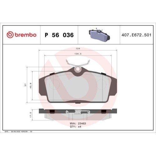 Placute frana Nissan Almera 2 (N16) 04.00-, Almera 2 Hatchback (N16) 01.00-, Primera (P11) 06.96-12.01, Primera Hatchback (P11) 06.96-07.02, Primera