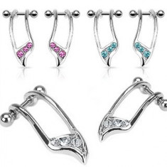 Set de piercing-uri pentru ureche – cu zircon - Culoare zirconiu piercing: Transparent - C