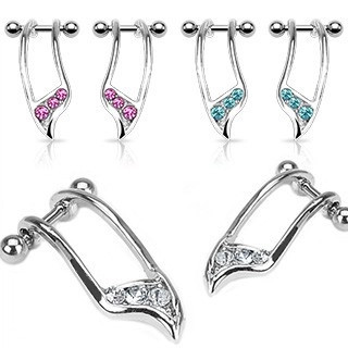 Set de piercing-uri pentru ureche &ndash; cu zircon - Culoare zirconiu piercing: Roz - P