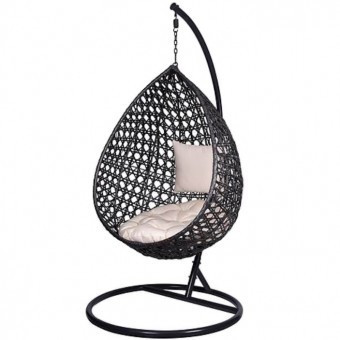 Balansoar pentru gradina Strend Pro Jakarta, max 150kG, rattan artificial, perne incluse