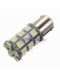 Led auto Rosu 24V BA15S 27 SMD cu pini simetrici la 180 grade, Xenon Bright