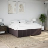 vidaXL Cadru de pat fără saltea, maro &icirc;nchis, 200x200 cm, textil