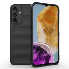 Husa pentru samsung galaxy m15, antisoc, margini striatii, magic shield, black foto