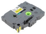 Bandă Etichetare Galbenă 12mm x 8m Negru pe Galben TZE-631