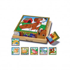 Puzzle lemn animalele de casa Melissa &amp;amp;amp; Doug, 16 cuburi, 3 ani+ foto