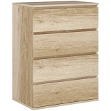 HOMCOM Comodă 4 sertare mobilier de depozitare design minimalist fără m&acirc;nere 60 x 40 x 80 cm natural | Aosom Romania