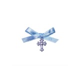 Marturii pentru Botez, Cruciulite cu Fundita, Albastru deschis - 20buc la Punguta - MCB01
