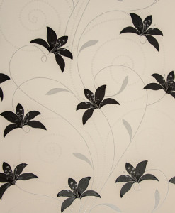 Tapet floral, alb, negru, dormitor, living, hol, modern, 1146-21 | Okazii.ro
