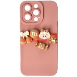 Husa Silicon 3D Cartoon Apple iPhone 13 Pro Pink Candy - Protectie Telefon Premium
