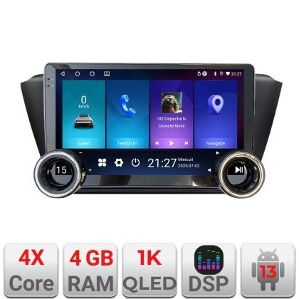 Navigatie Skoda Fabia 2015- Kit-541 Edotec 4+64 10.5 inch Incell 1K android Wifi 5Ghz gps internet CarStore Technology