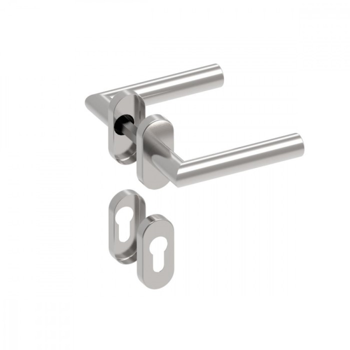 M&acirc;ner ușă cu rozetă ovală, AISI 304, K320 - D8/05-i