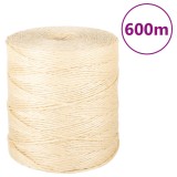 VidaXL Fr&acirc;nghie, 600 m, sisal 100%, 2 mm