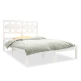 Cumpara ieftin Cadru de pat mic dublu, alb, 120x190 cm, lemn masiv