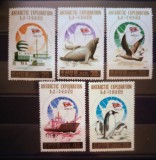 Coreea 1991 fauna polara Antarctica pinguin,foca, vapoare serie 5v nestampilata