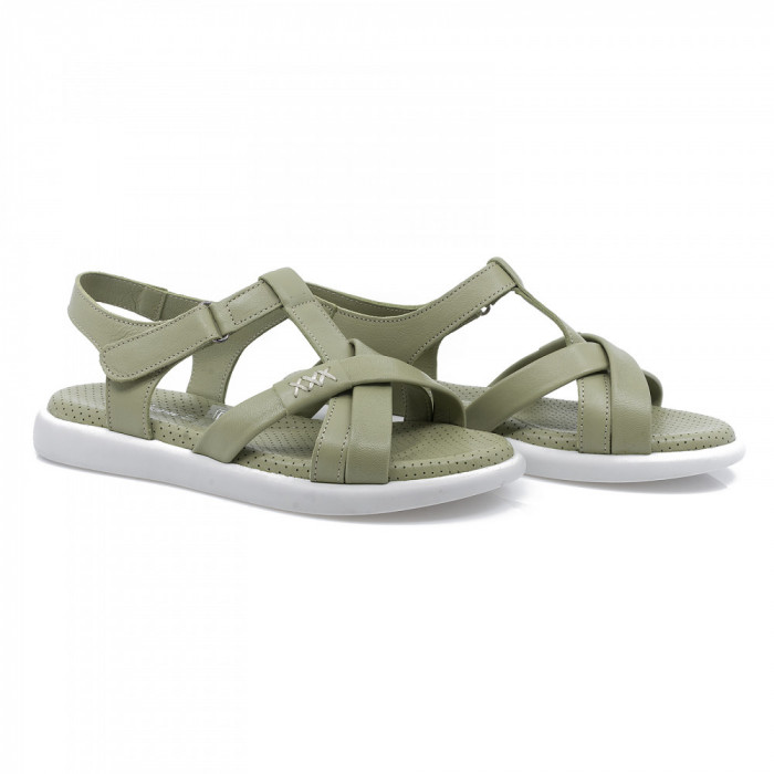 Sandale dama, Caspian, Cas-48, casual, piele naturala,verde