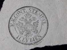 TIMBRU FISCAL VECHI - STAMPILA FISCALA - AUSTRIA ( ILIRIA ) - INCEPUT DE 1800