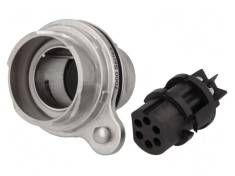 Conector Circular Soclu Mamă 6 PIN Buccaneer 7000 Nichelat