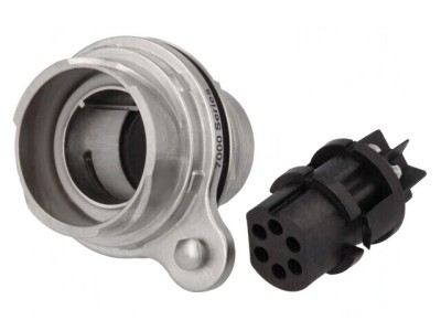 Conector Circular Soclu Mamă 6 PIN Buccaneer 7000 Nichelat foto