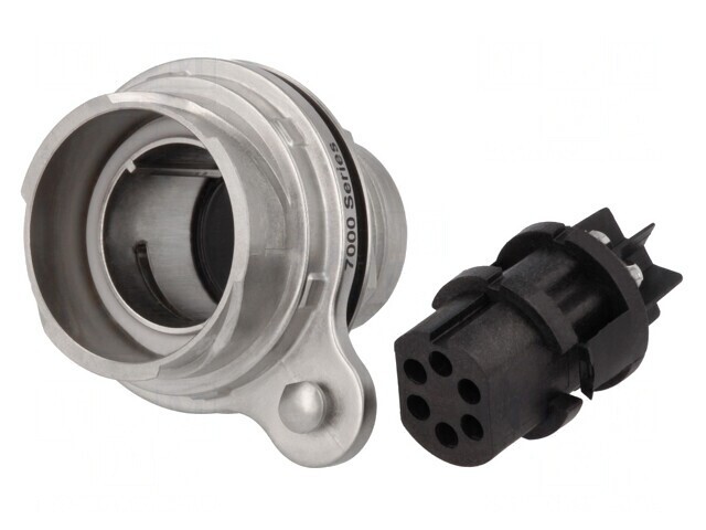 Conector Circular Soclu Mamă 6 PIN Buccaneer 7000 Nichelat
